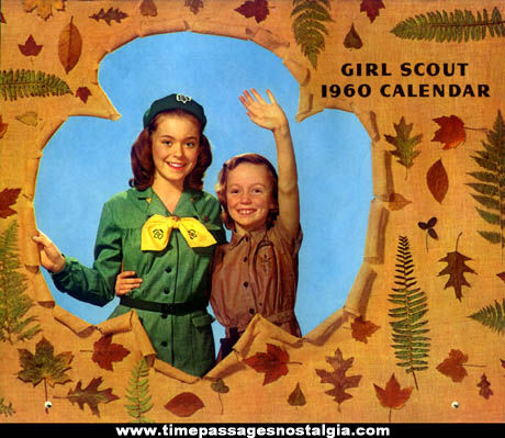 Colorful 1960 Girl Scout & Brownie Calendar