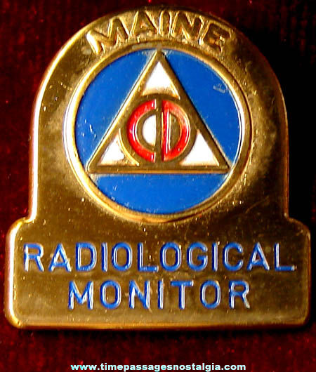Old Maine Civil Defense Radiological Monitor Badge