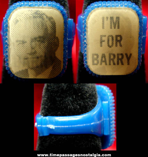 Old Barry Goldwater Gum Ball Machine Prize Toy Flicker Ring