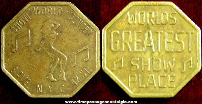 Old New York City Strip Club Brass Advertising Token Coin