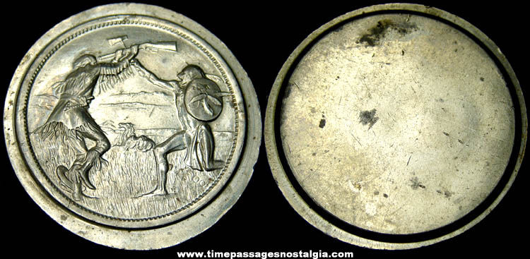 Old Pioneer & Native American Indian Metal Coin Die