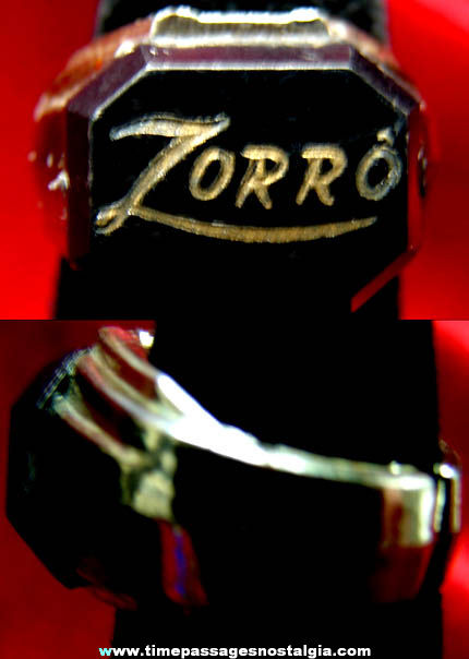 Old Walt Disney Zorro Character Premium Toy Ring