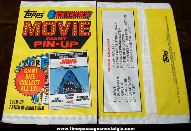 Complete Set of (12) ©1981 Topps Bubble Gum Movie Pin Up Posters With Wrappers