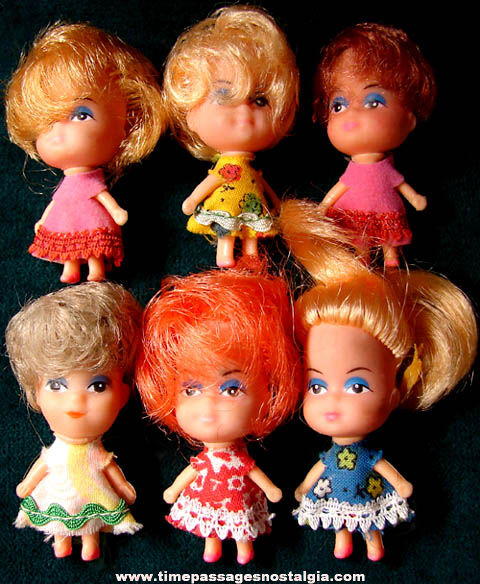 (6) Different Old Liddle Kiddles Toy Dolls