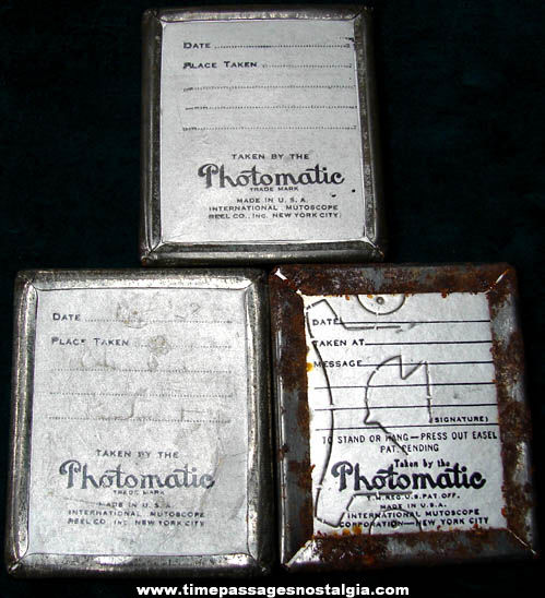 (3) Old International Mutoscope Reel Company Souvenir Photomatic Photographs