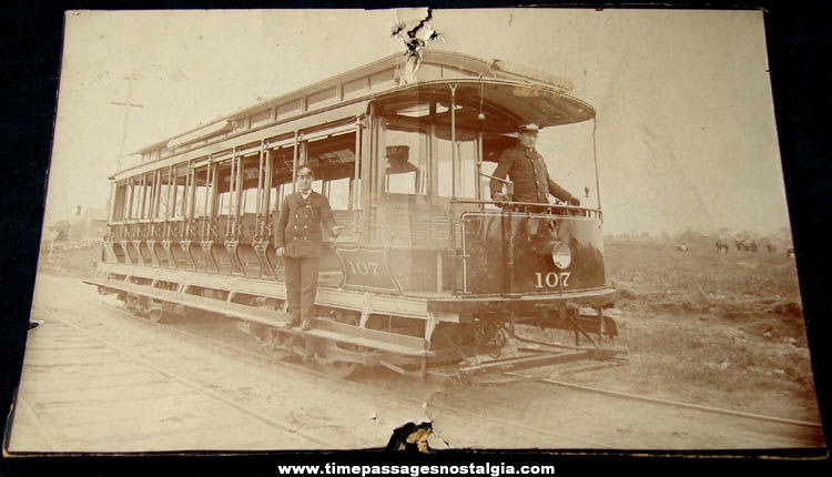 Early Massabesic Lake New Hampshire Streetcar Trolley Photograph