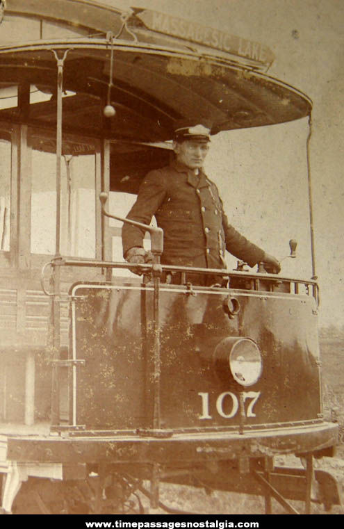 Early Massabesic Lake New Hampshire Streetcar Trolley Photograph