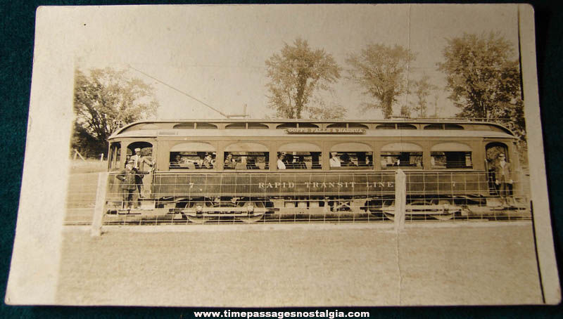 Old Unused Goffs Falls & Nashua New Hampshire Streetcar Real Photo Post Card