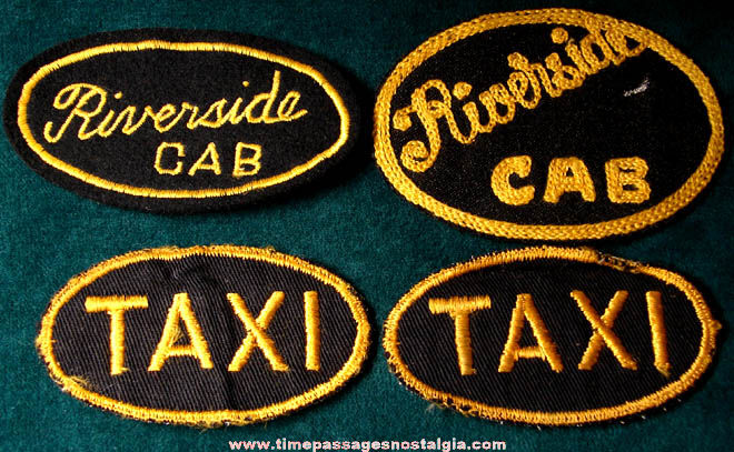 (4) Old Riverside Cab Advertising Taxi Employee Cloth Patches