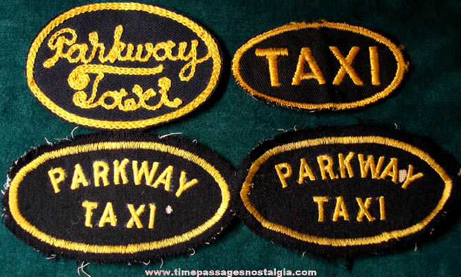 (4) Old Parkway Taxi Advertising Employee Cloth Patches