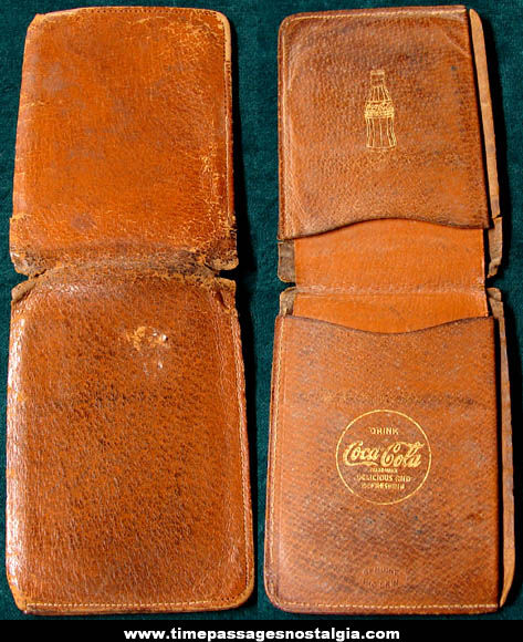 Old Coca Cola Advertising Employee Pig Skin Leather Wallet