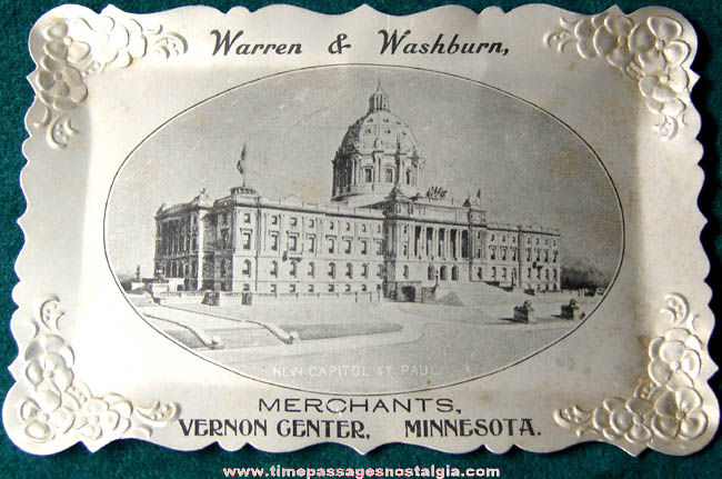 Old Vernon Center Minnesota Advertising Souvenir Metal Tip Tray