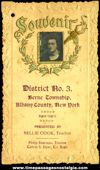 1901 - 1902 Berne Township New York Souvenir Teacher Photograph Card