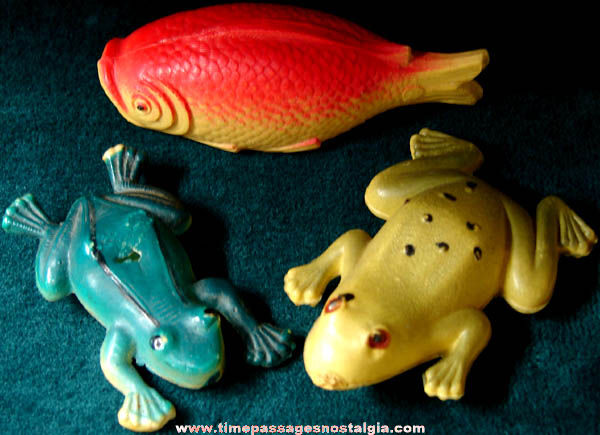 (3) Old Painted Celluloid Novelty Toy Figurines