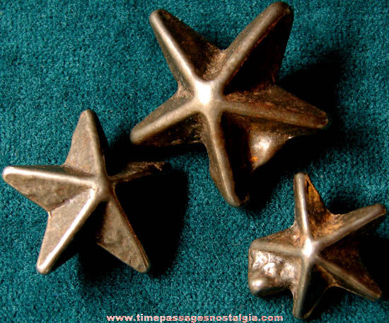 (3) Large Old Cast Iron Star Shaped Game Jacks