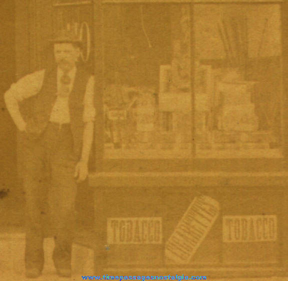 Old Tobacco & Cigarette Store Window Display Photograph