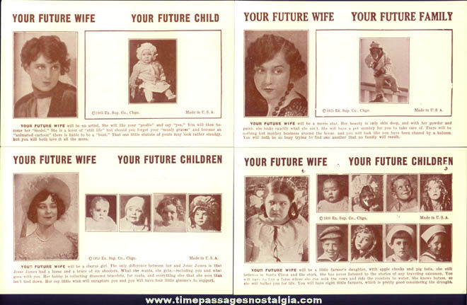 (25) Unused ©1935 Your Future Wife & Children Exhibit Supply Arcade Cards