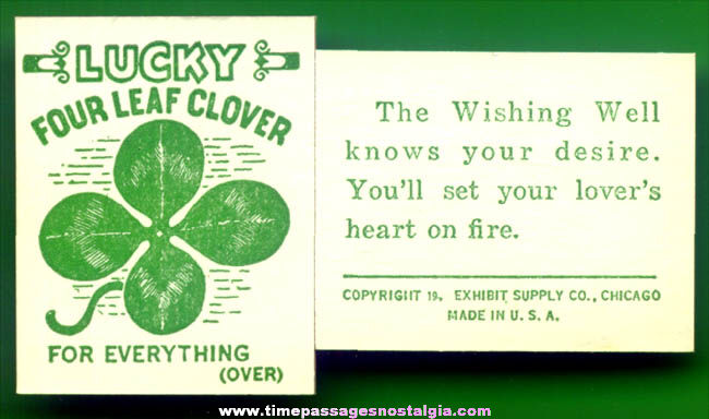 (50) 1940s Lucky Wishing Well Exhibit Supply Arcade Fortune Cards