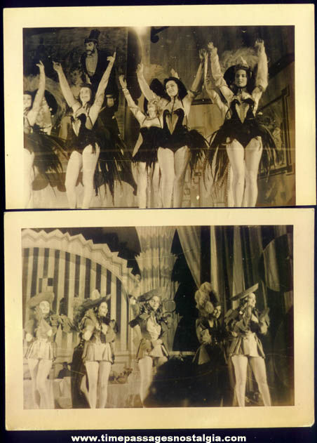 (2) Old Black & White Dancing Girls Photographs