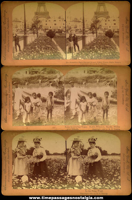 (3) ©1898 - 1901 American Stereoscopic Company Stereoview Photograph Cards