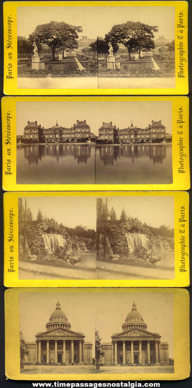 (7) Old Paris France Stereoview Photograph Cards