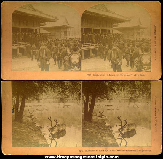 (2) 1893 Chicago Columbian Exposition World’s Fair Stereoview Photograph Cards