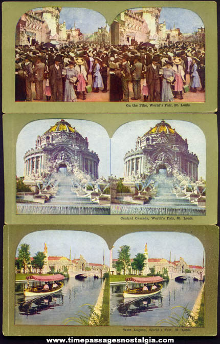 (5) 1904 St. Louis Louisiana Purchase Exposition Stereoview Photograph Cards