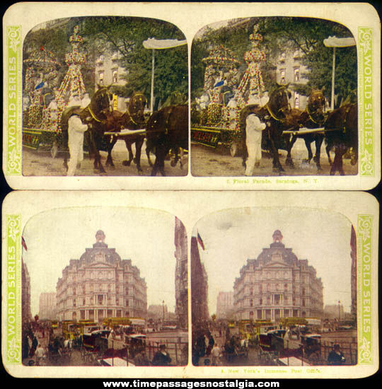 (2) 1905 New York Stereoscoptic or Stereoview Photograph Cards