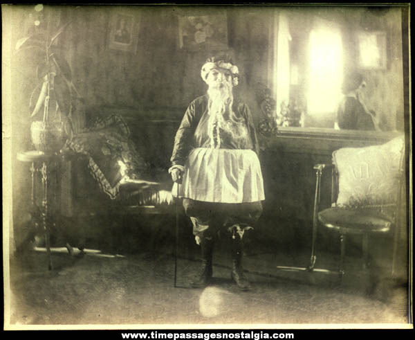 Old Victorian Era Christmas Santa Claus Costume Photograph