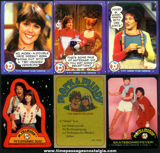 (99) 1978 Mork & Mindy Bubble Gum Trading Cards