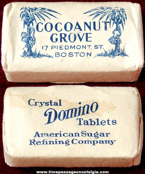 Old Unused Boston Massachusetts Cocoanut Grove Advertising Sugar Cube Packet