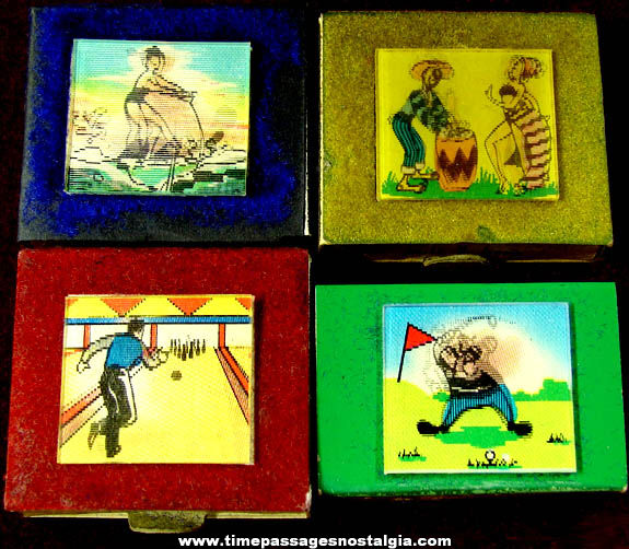 (4) Different Old Full Match Boxes With Flicker Images