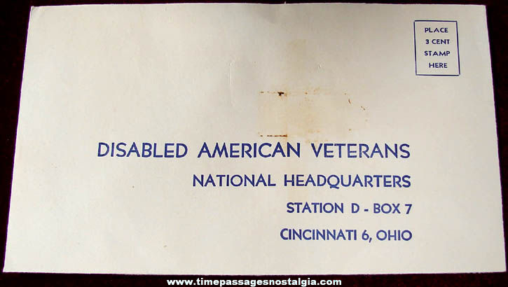(6) 1948 - 1949 Disabled American Veterans License Plate Charm & Donation Related Items