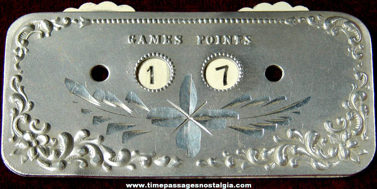 Old Metal & Celluloid Card or Sports Game Counter