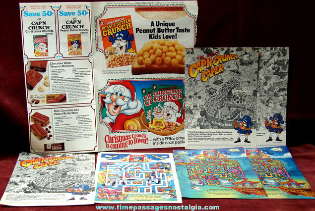 (23) Cap’n Crunch Cereal Box Prizes & Advertisements