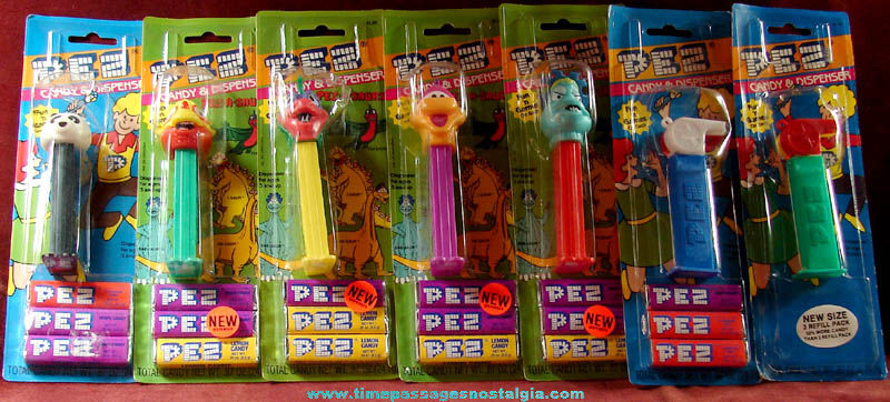 (7) Unopened Carded PEZ Candy Dispensers With Candy