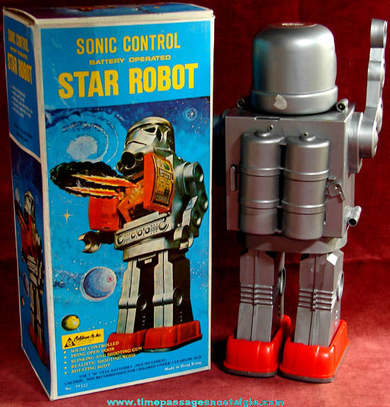 Old Boxed Sonic Control Battery Operated Star Robot