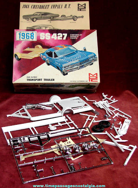 1968 Chevrolet Impala SS427 MPC Model Kit Box & Parts