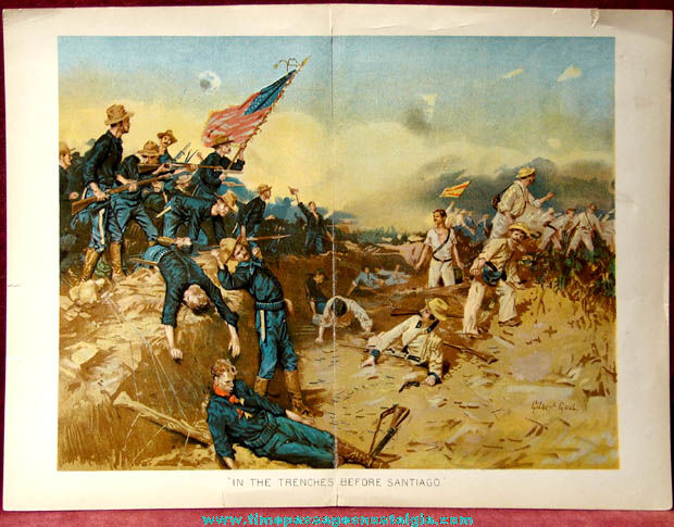 1800s United States Army Spanish American War Color Print