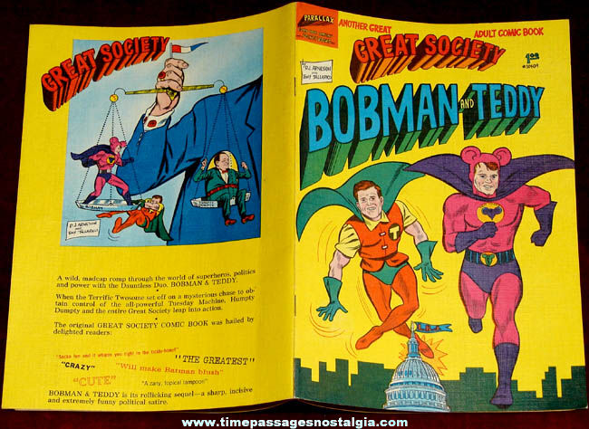1966 Batman, Robert & Ted Kennedy Political Satire Parody Comic Book
