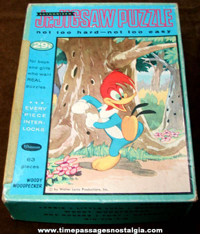 Old Boxed Woody Woodpecker Cartoon Character Whitman Jig Saw Puzzle