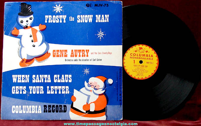1950 Gene Autry Childrens Christmas Record With Cover