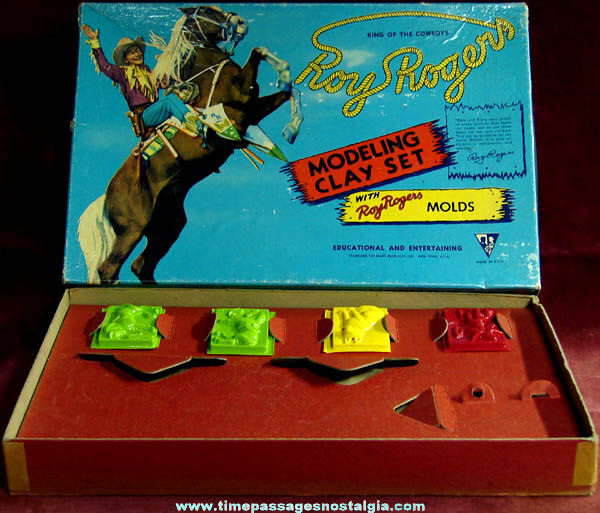 1950s Roy Rogers Modeling Clay Set Box With Molds