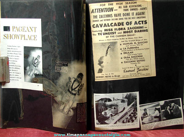 Old Zacchini Italian American Circus Performer Family Scrap Book