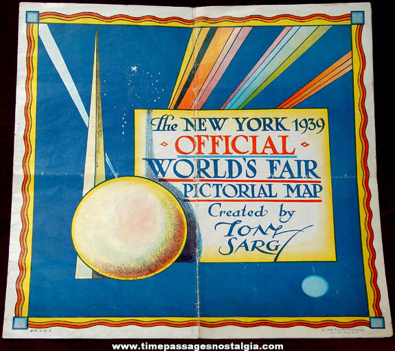 1939 New York World’s Fair Official Map By Tony Sarg