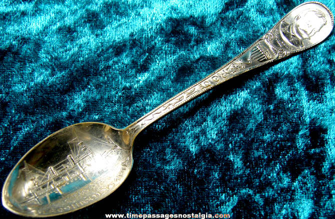 Old Silver Plated United States Navy Cruiser Ship U.S.S. Olympia Spoon
