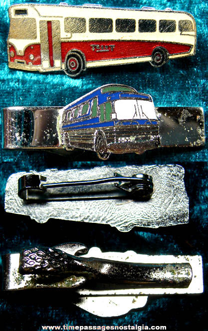 (2) Old Enameled Passenger Bus Jewelry Items