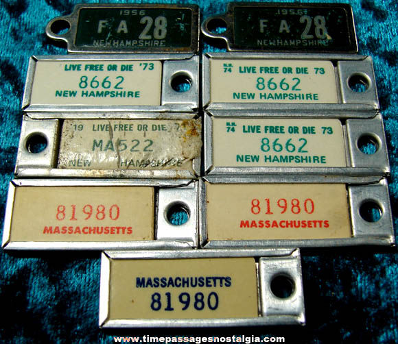 (9) old Disabled American Veterans License Plate Key Chain Charms