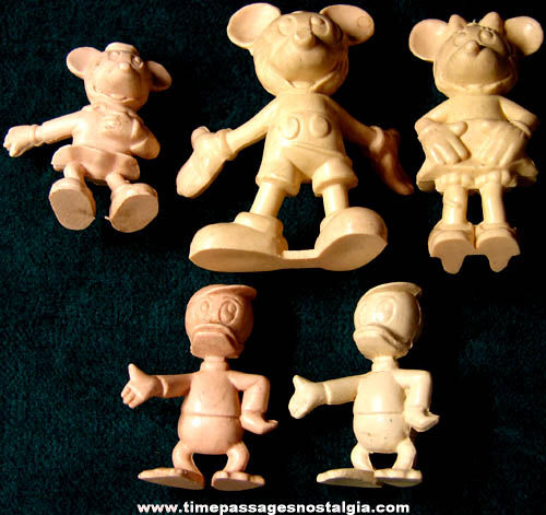 (8) Old MARX Walt Disney Character Plastic Play Set Figures