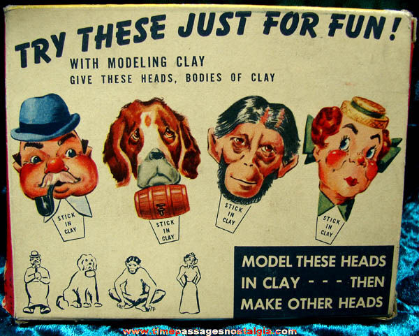Colorful Old Unused Modeling Clay With Box Comic Characters